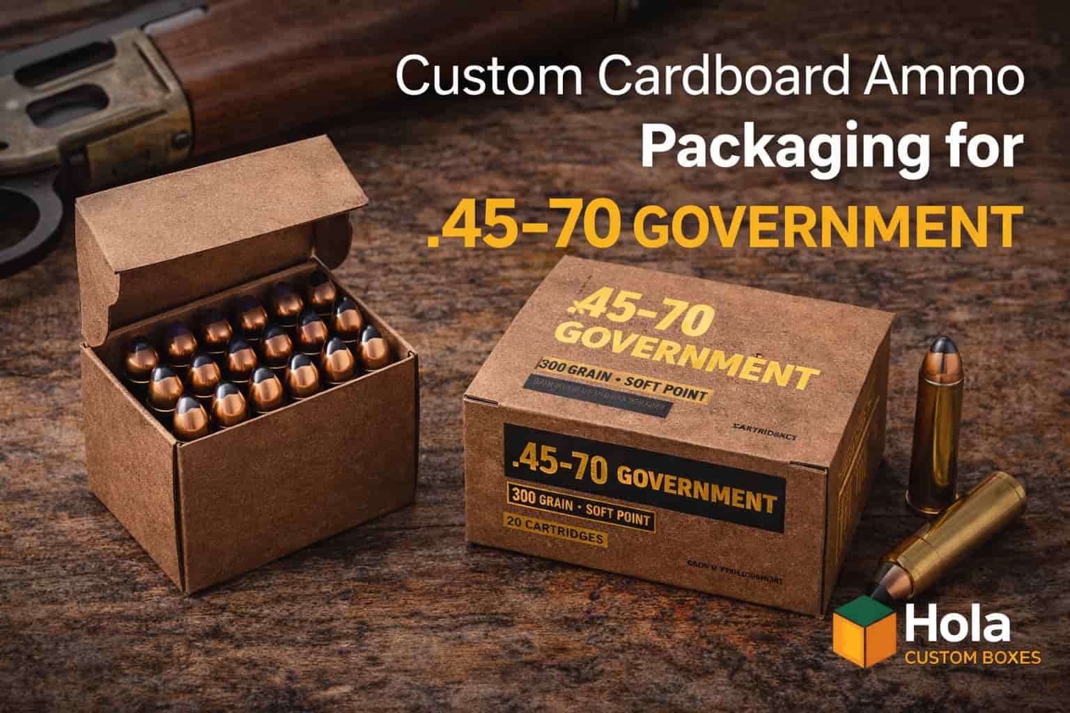 Custom Cardboard Ammo Packaging for .45-70 Government