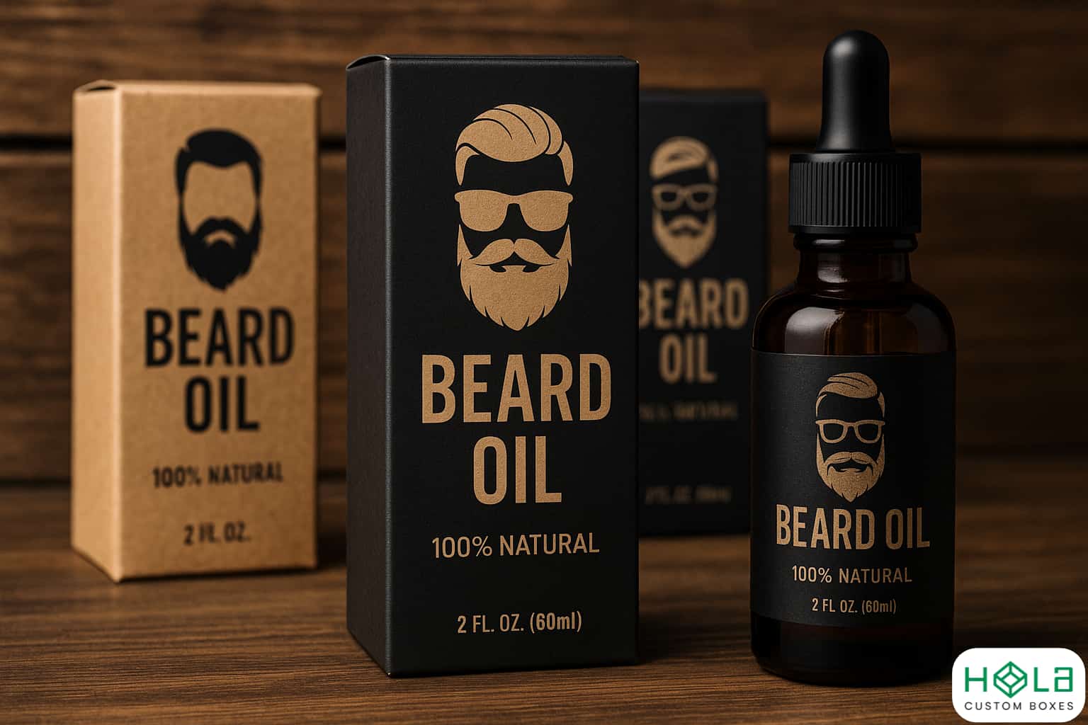Command Attention with Custom Beard Oil Boxes That Embody Masculine Sophistication