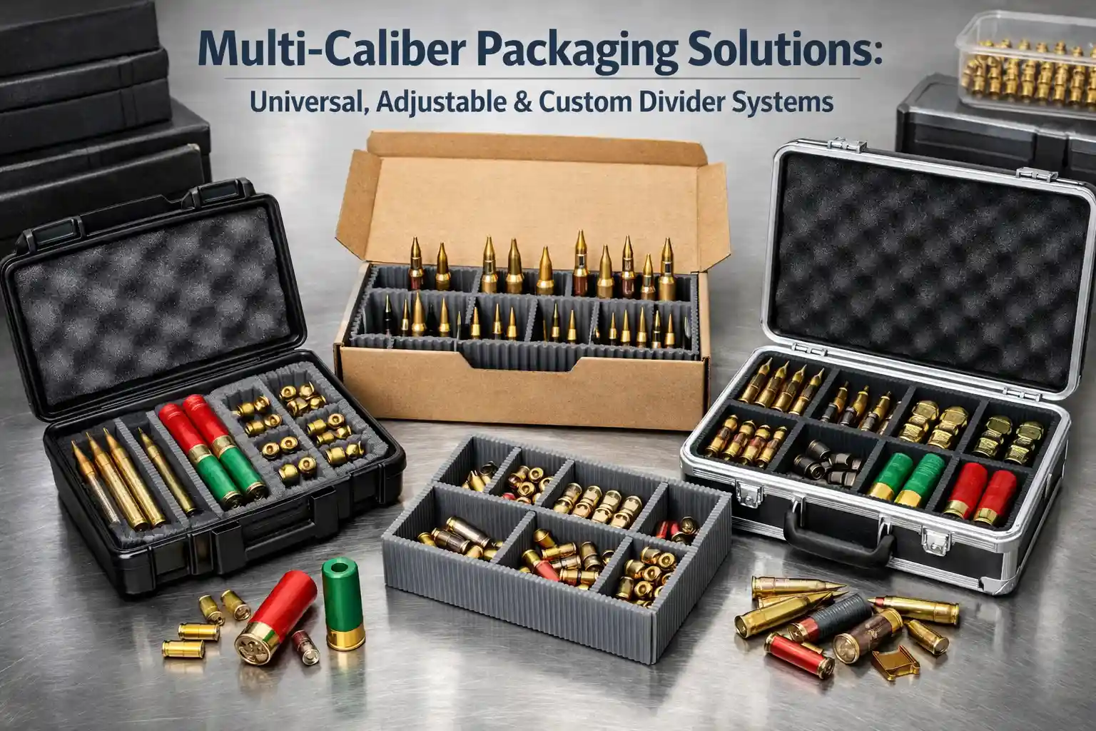 Multi-Caliber Packaging Solutions: Universal, Adjustable & Custom Divider Systems